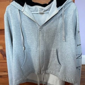 Women’s Pink Cropped Zip Up